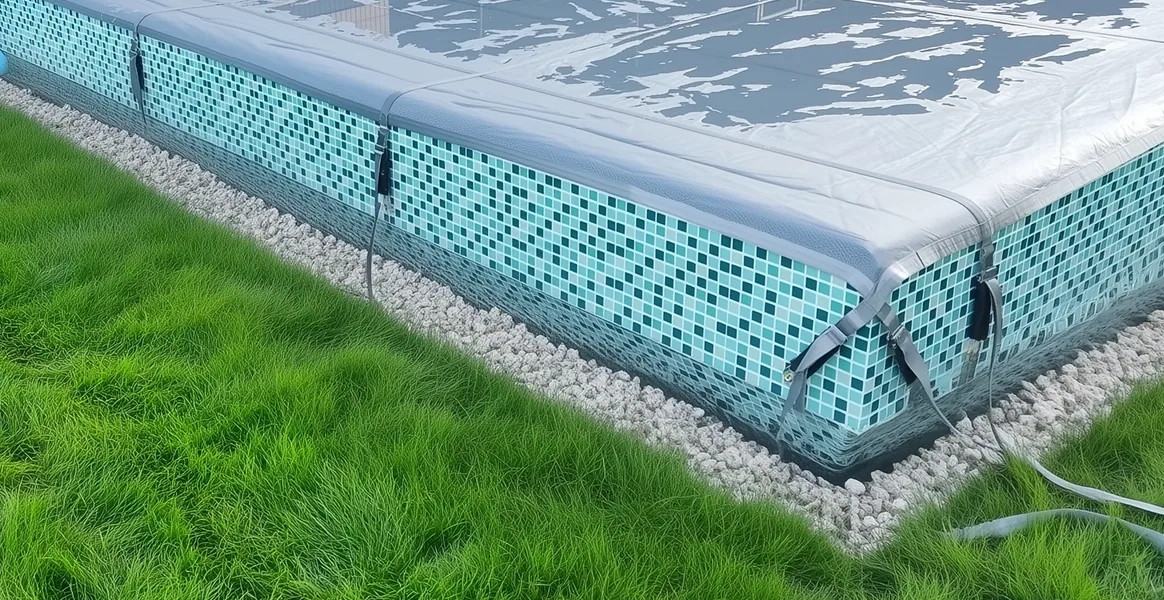 Покрывало для бассейна под снегом — защита зимой в Салавате